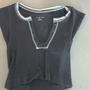 Urban outfitters black with grey trim out from under top size xs/s